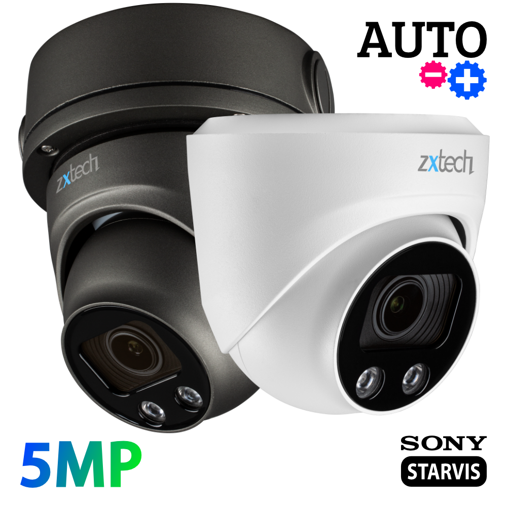 Zxtech 5MP Dome Auto Zoom PoE IP CCTV AI Camera | Face Recognition Sony Starvis