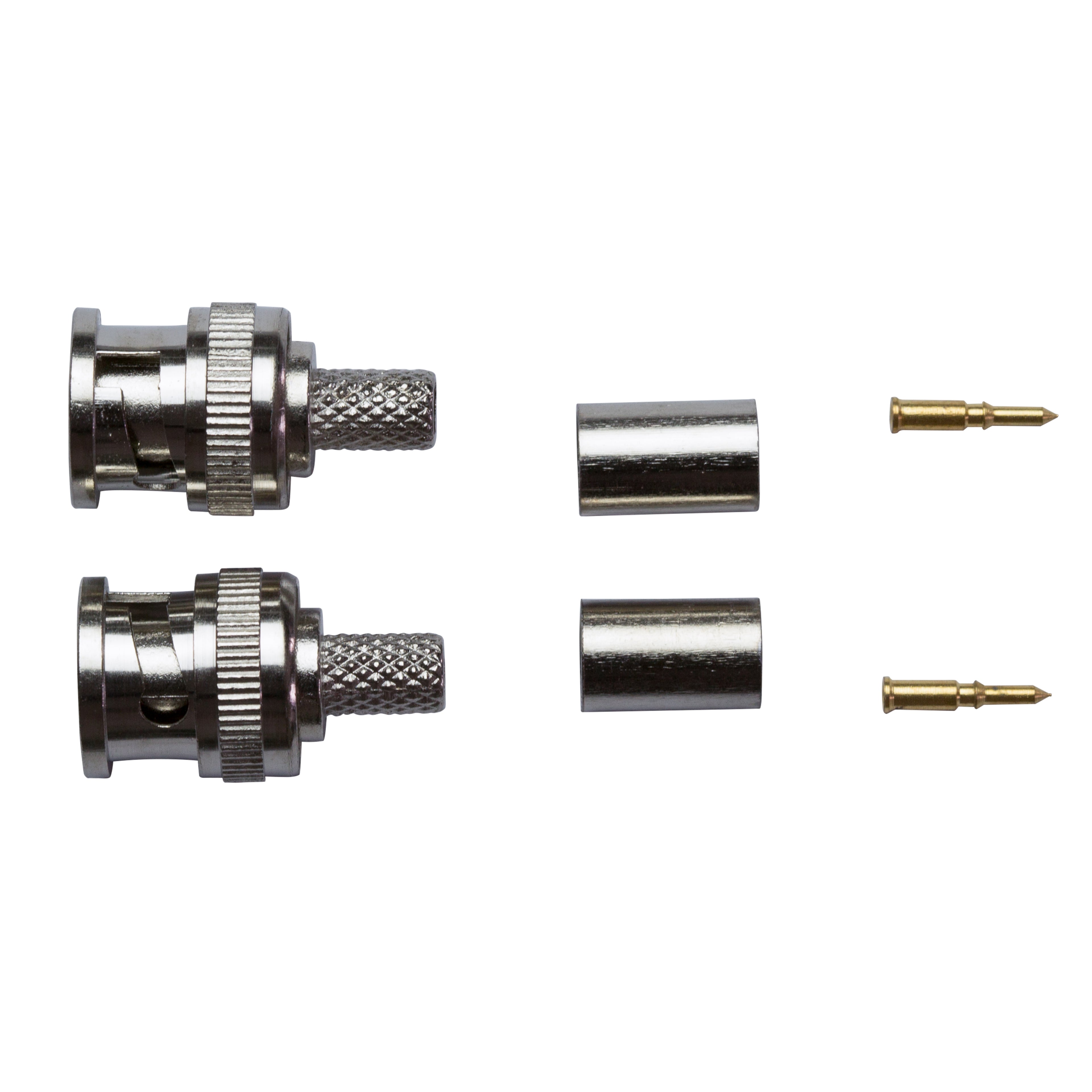 3-piece BNC Male Crimp Connector 2 Pack