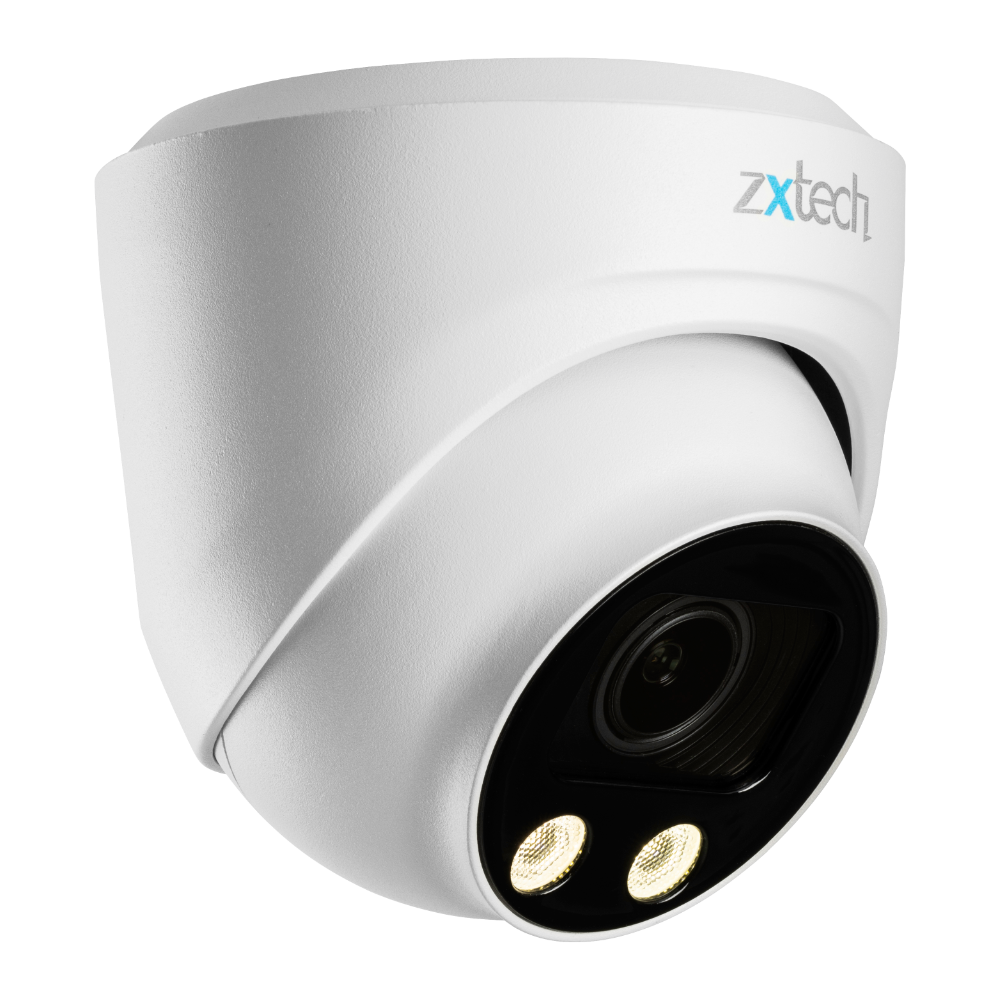 Zxtech Full Colour Night Vision 4K 8MP Dome Auto Zoom PoE IP CCTV AI Camera | Face Recognition 60M LED Sony Starvis