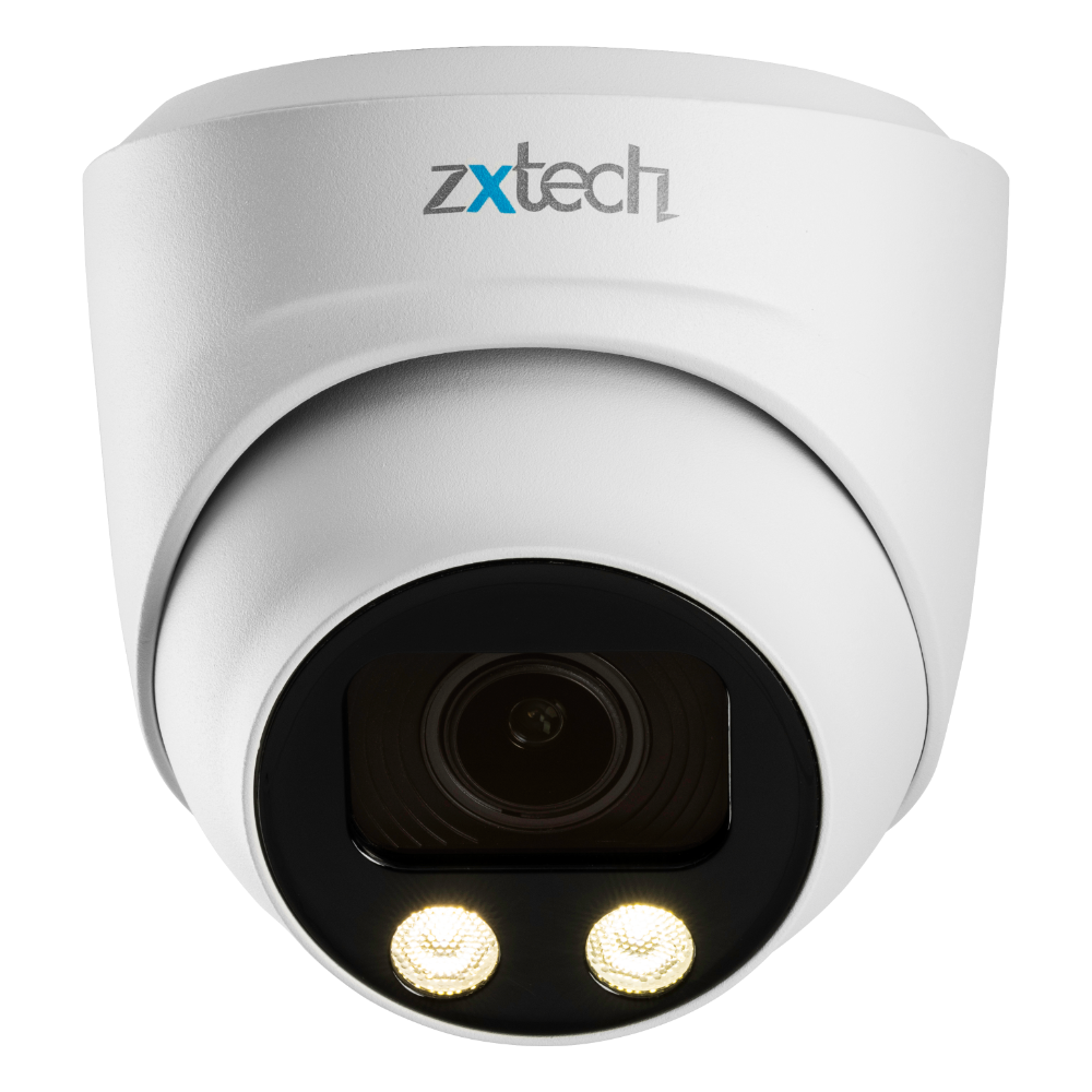 Zxtech Full Colour Night Vision 4K 8MP Dome Auto Zoom PoE IP CCTV AI Camera | Face Recognition 60M LED Sony Starvis