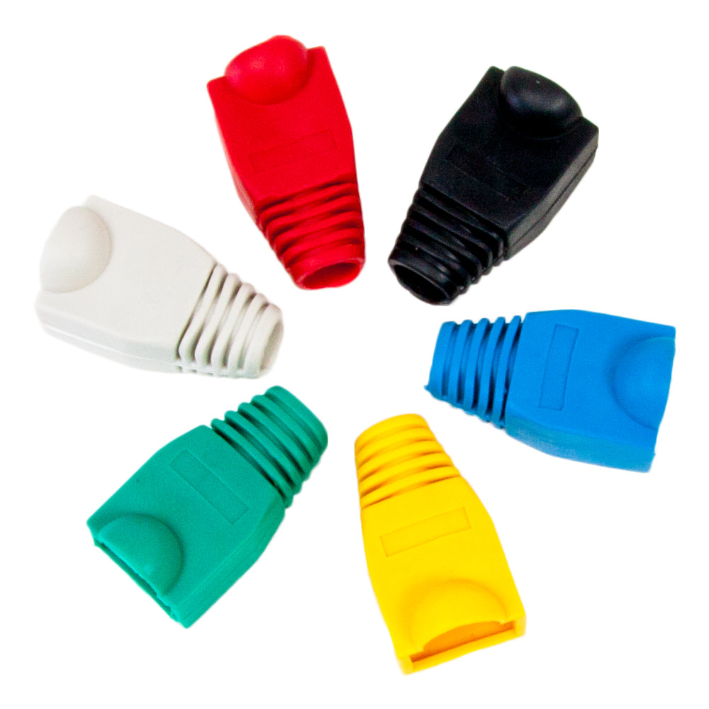 50 Pack Coloured RJ45 Connector Boots Cat5 Cat6 Cat6e